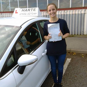 Very releaved pregnant lady at Sheffield test centre.