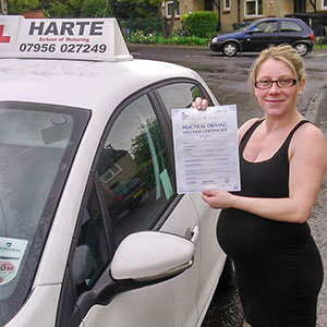 Pregnant lady with pass certificate in sheffield.